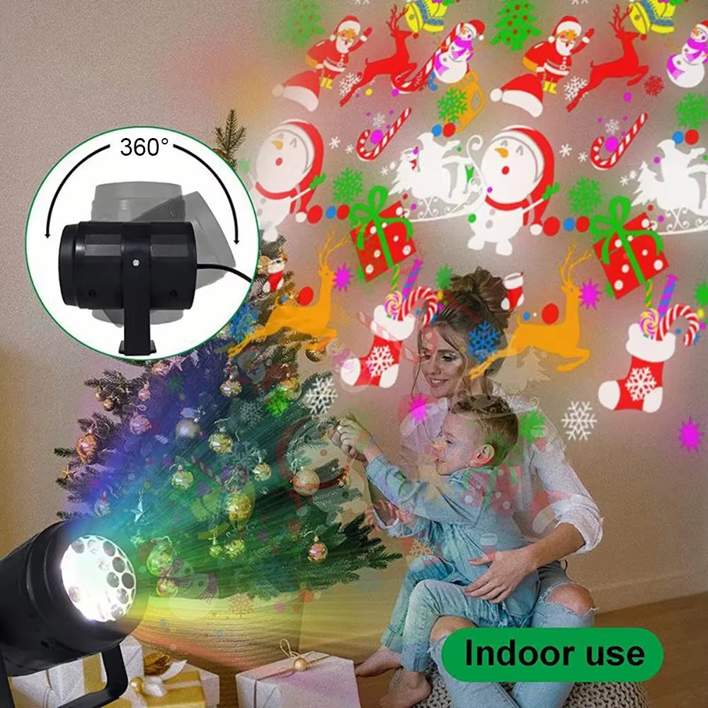 Projector Light Christmas DJ Party Lights Stage Light Led 16 Patterns Indoor and Outdoor Laser Lamp Holiday Lighting